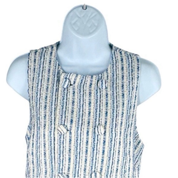 Tuckernuck NEW Ethereal Tweed Bianca Sleeveless Blue Stripe Mini Dress Size XS - Picture 5 of 12